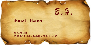 Bunzl Hunor névjegykártya